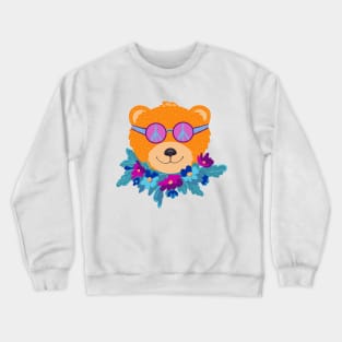 Cute Hippie Bear Crewneck Sweatshirt